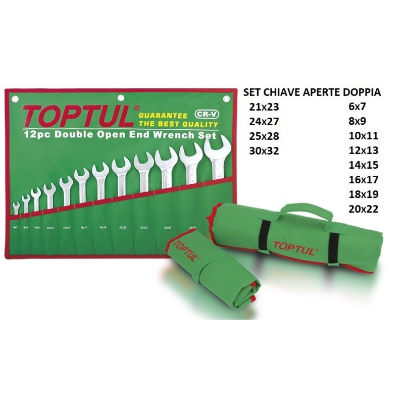 SET CHIAVE APERTA DOPPIA 12PZ