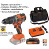 Trapano a percussione - avvitatore brushless 20V 65Nm