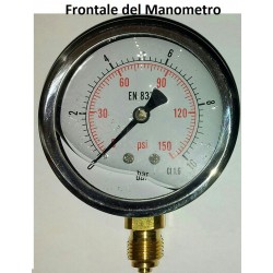 PISTOLA DI GONFIAGGIO 0-10 BAR C/MANOM. ACCIAIO BAGNO DI GLICERINA